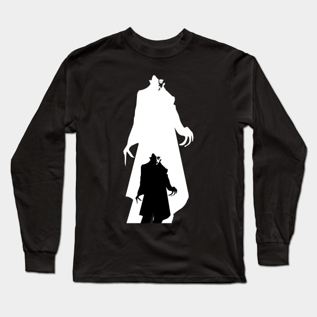 Nosferatu Shadow Long Sleeve T-Shirt by BlackAndWhiteFright